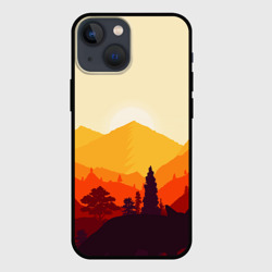 Чехол для iPhone 13 mini Горы закат пейзаж лиса арт