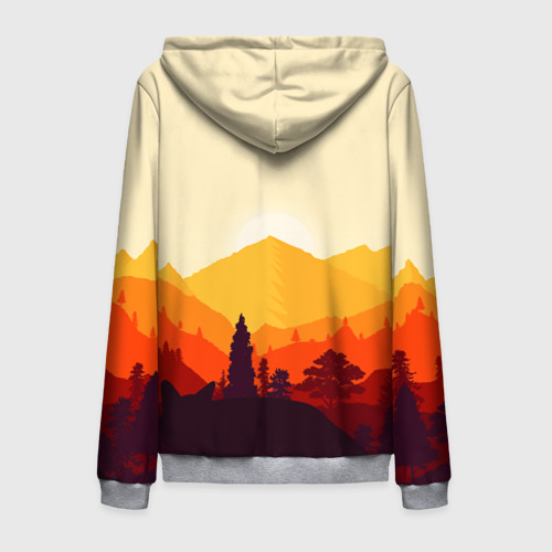 Мужская толстовка 3D на молнии Горы закат пейзаж лиса арт, цвет меланж - фото 2
