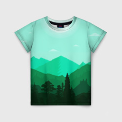 Детская футболка 3D Горы пейзаж дикая природа