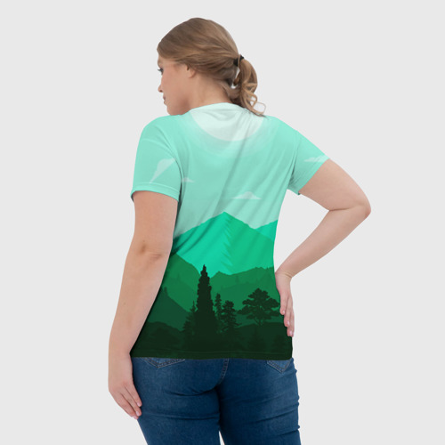 Женская футболка 3D Горы пейзаж дикая природа, цвет 3D печать - фото 7