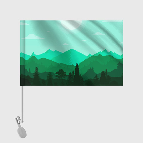 Флаг для автомобиля Горы пейзаж дикая природа - фото 2