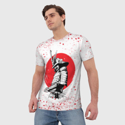 Мужская футболка 3D Самурай В каплях крови samurai IN drops of blood - фото 2