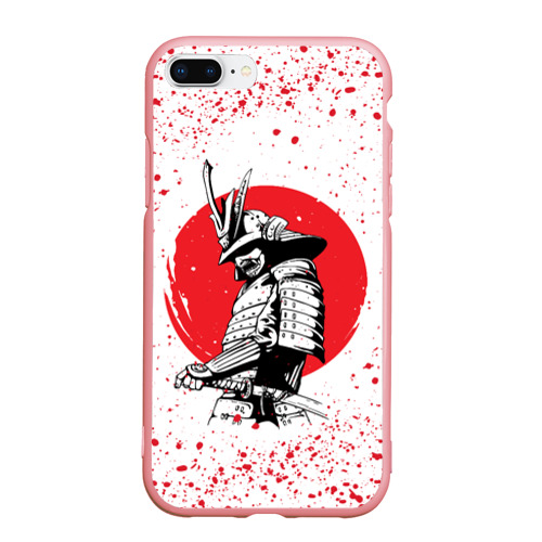 Чехол для iPhone 7Plus/8 Plus матовый Самурай В каплях крови samurai IN drops of blood, цвет баблгам