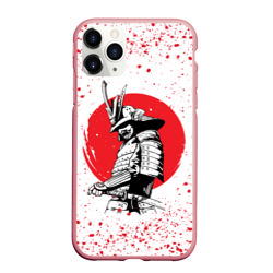Чехол для iPhone 11 Pro Max матовый Самурай В каплях крови samurai IN drops of blood
