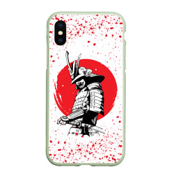 Чехол для iPhone XS Max матовый Самурай В каплях крови samurai IN drops of blood