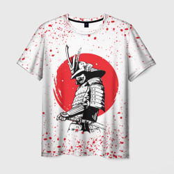 Мужская футболка 3D Самурай В каплях крови samurai IN drops of blood