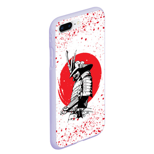 Чехол для iPhone 7Plus/8 Plus матовый Самурай В каплях крови samurai IN drops of blood, цвет светло-сиреневый - фото 3
