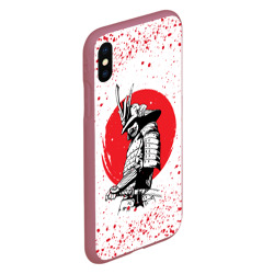 Чехол для iPhone XS Max матовый Самурай В каплях крови samurai IN drops of blood - фото 2