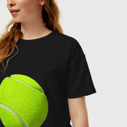 Женская футболка хлопок Oversize Теннис - фото 2