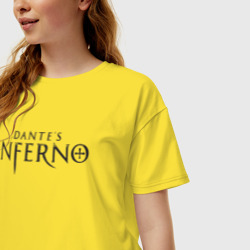 Женская футболка хлопок Oversize Dante's inferno logo - фото 2