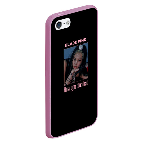 Чехол для iPhone 5/5S матовый BLACKPINK - Jennie, цвет розовый - фото 3