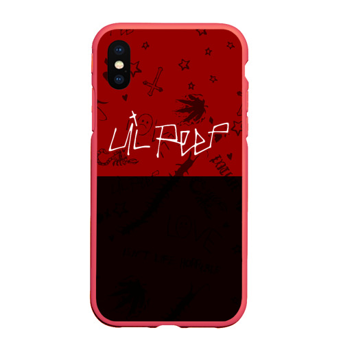 Чехол для iPhone XS Max матовый LIL PEEP / ЛИЛ ПИП, цвет красный