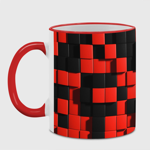 Кружка с полной запечаткой Кубики 3D, цвет Кант красный - фото 2