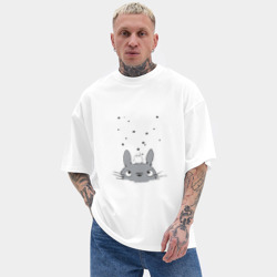Мужская футболка Oversize хлопок texturе Любопытный Тоторо и Сажа - фото 2