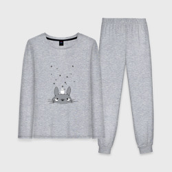 Женская пижама с лонгсливом хлопок Любопытный Тоторо и Сажа