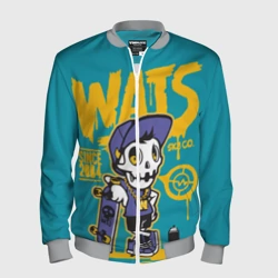 Мужской бомбер 3D Граффити Wats череп в кепке