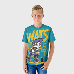 Детская футболка 3D Граффити Wats череп в кепке - фото 2