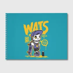 Альбом для рисования Граффити Wats череп в кепке