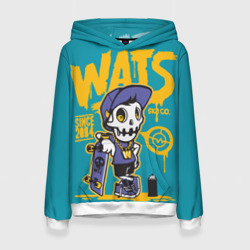 Женская толстовка 3D Граффити Wats череп в кепке