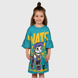 Детское платье 3D Граффити Wats череп в кепке - фото 2
