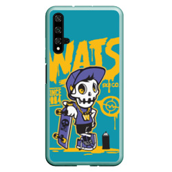 Чехол для Honor 20 Граффити Wats череп в кепке