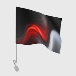 Флаг для автомобиля Black red waves абстракция