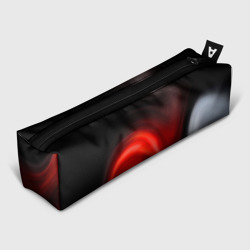 Пенал школьный 3D Black red waves абстракция