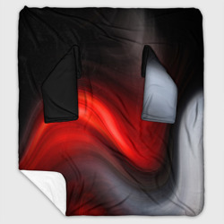 Плед с рукавами Black red waves абстракция