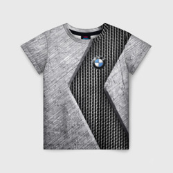 Детская футболка 3D BMW - emblem - metal - texture