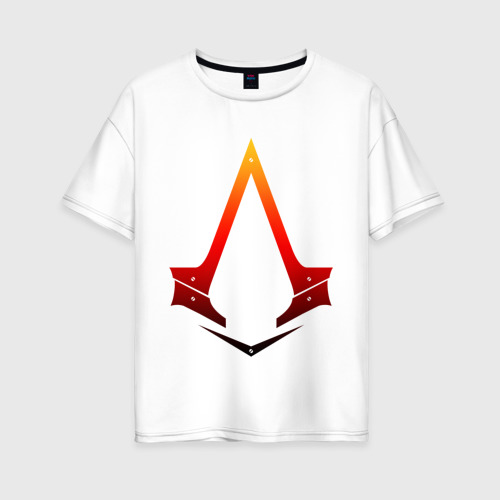 Женская футболка хлопок Oversize Assassins Creed, цвет белый