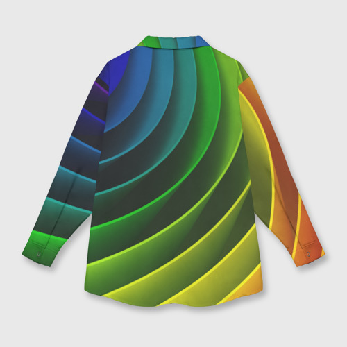 Женская рубашка oversize 3D с принтом Color vanguard texture, вид сзади #1