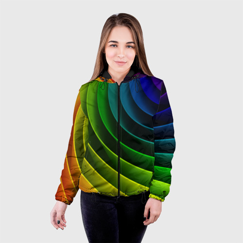 Женская куртка 3D с принтом Color vanguard texture, фото на моделе #1