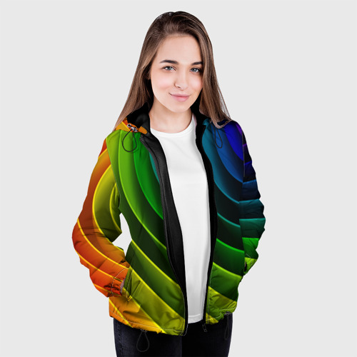 Женская куртка 3D с принтом Color vanguard texture, вид сбоку #3
