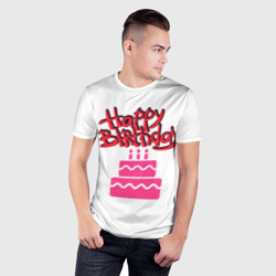 Мужская футболка 3D Slim Happy Birth Day - фото 2