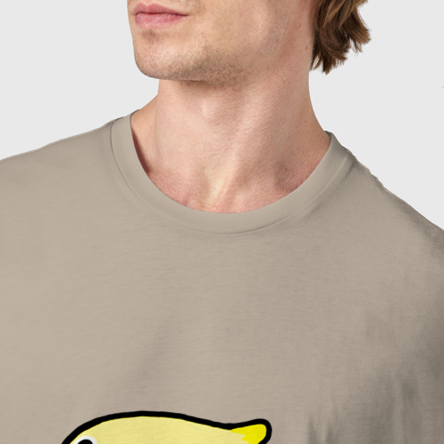 Мужская футболка хлопок Пухлый попугайчик, цвет миндальный - фото 6
