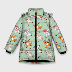 Зимняя куртка для девочек 3D Dabbing Animals