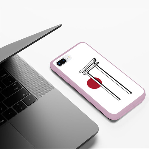 Чехол для iPhone 7Plus/8 Plus матовый Япония Тории Torii in Japan, цвет розовый - фото 5