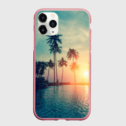 Чехол для iPhone 11 Pro Max матовый Пальмы