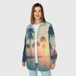 Женская рубашка oversize 3D Пальмы - фото 2