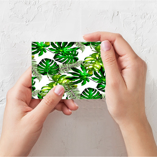 Поздравительная открытка Гавайские листья, цвет белый - фото 3