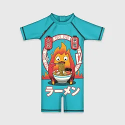 Детский купальный костюм 3D Calcifer & ramen
