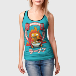 Женская майка 3D Calcifer & ramen - фото 2