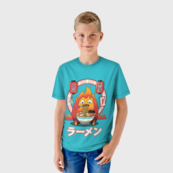 Детская футболка 3D Calcifer & ramen - фото 2