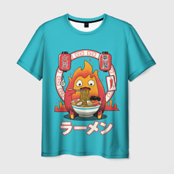 Мужская футболка 3D Calcifer & ramen