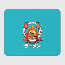 Прямоугольный коврик для мышки Calcifer & ramen