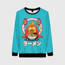 Женский свитшот 3D Calcifer & ramen