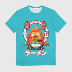 Мужская футболка 3D Calcifer & ramen
