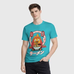 Мужская футболка 3D Calcifer & ramen - фото 2