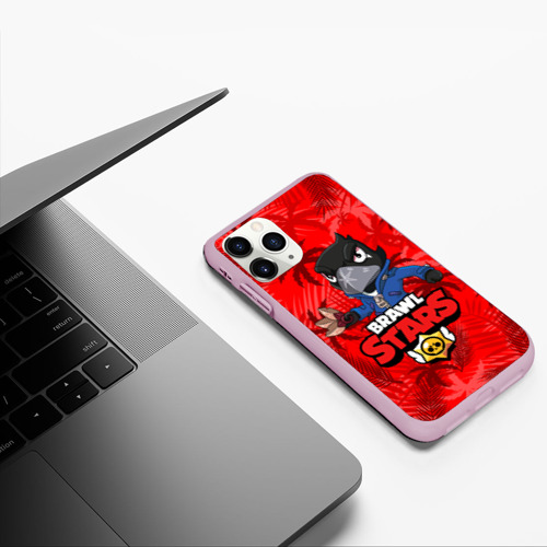 Чехол для iPhone 11 Pro матовый BRAWL STARS CROW | ВОРОН, цвет розовый - фото 5