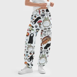 Женские джоггеры оверсайз 3D Персонажи Миядзаки паттерн - фото 2